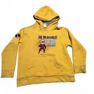 Disney Store The Incredibles Dash Hoodie Yellow Kids Medium M Sweatshirt Read